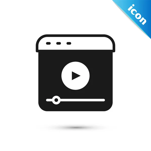Grey Live Streaming Jeu Vidéo Ligne Icône Jeu Isolé Sur — Image vectorielle