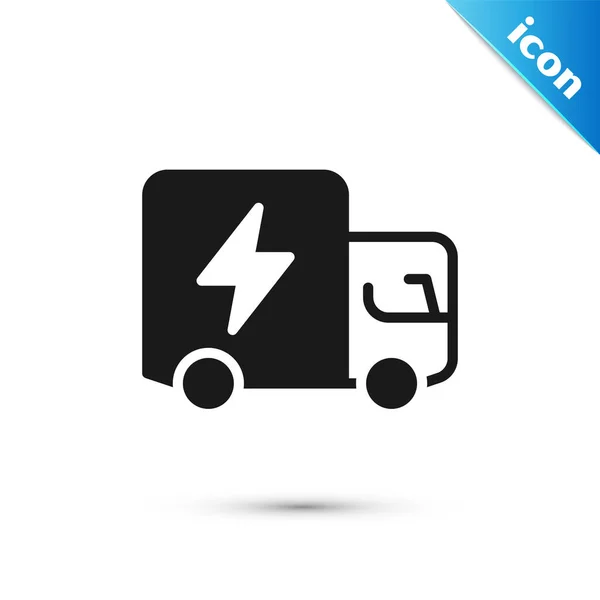 Grey Electric Truck Icon Isolated White Background Vector — Vettoriale Stock