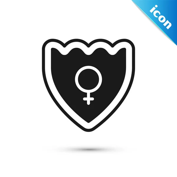 Серый Gender Shield Женская Икона Изолирована Белом Фоне Вектор — стоковый вектор