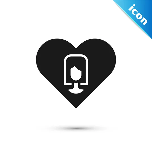Grey Heart Female Icon Isolated White Background Venus Symbol Symbol — Image vectorielle