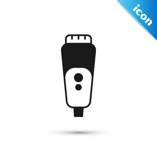 Grey Electric Razor Blade Men Icon Isolated White Background Electric — Vetor de Stock