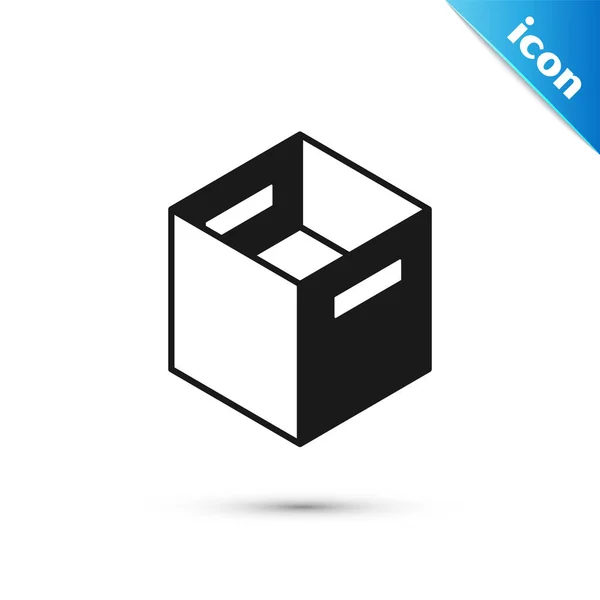 Картонна Ікона Грей Картон Ізольована Білому Фоні Коробка Упаковка Посилка — стоковий вектор