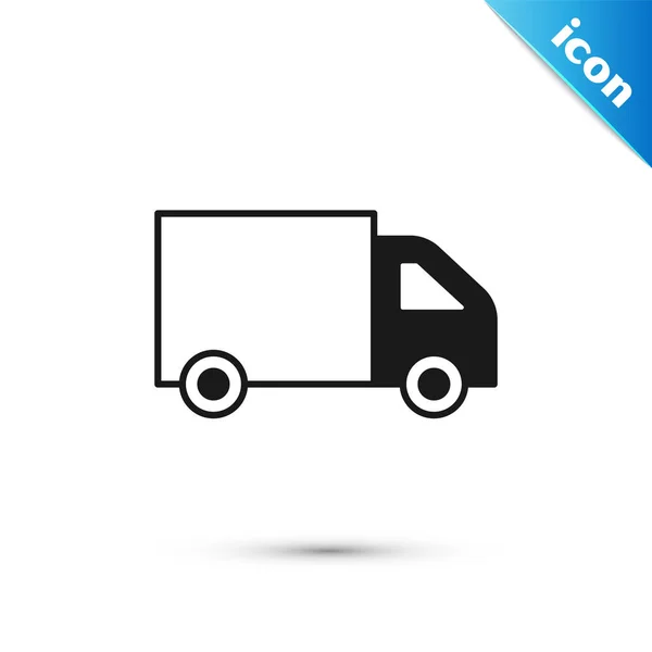 Grey Delivery Vrachtwagen Voertuig Pictogram Geïsoleerd Witte Achtergrond Vector — Stockvector