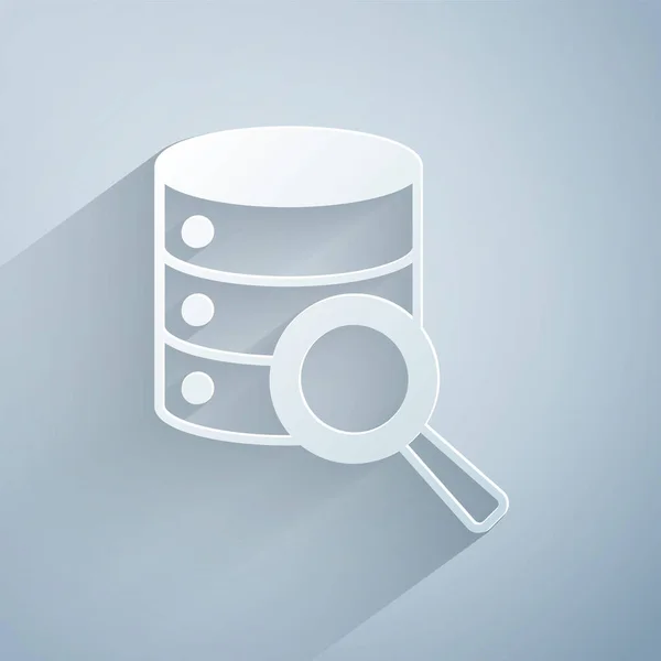 Papiergeschnittene Server Daten Web Hosting Symbol Isoliert Auf Grauem Hintergrund — Stockvektor