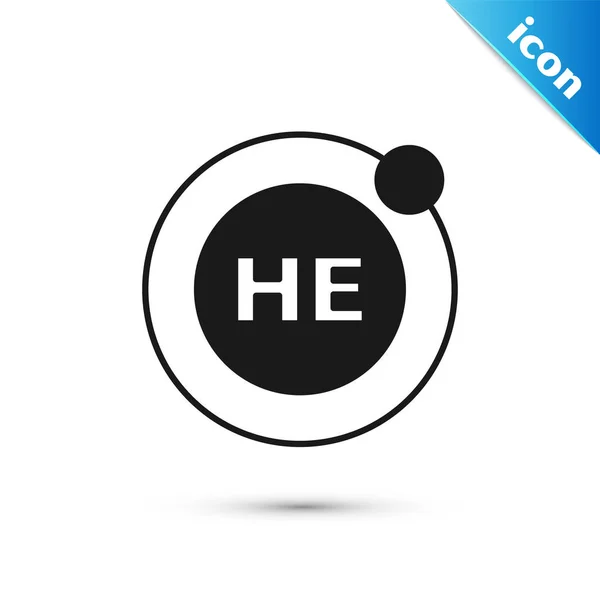 Grey Helium Chemical Element Icon Isolated White Background Helium Periodic —  Vetores de Stock