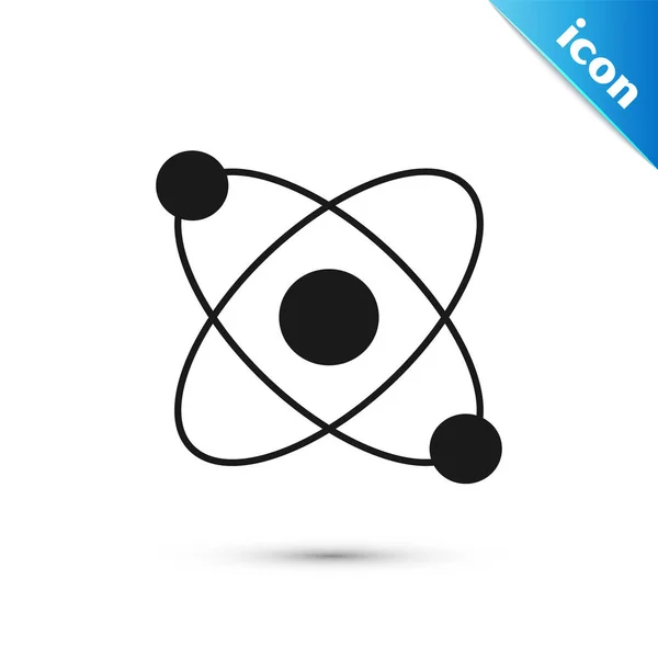 Піктограма Сірого Атома Ізольована Білому Тлі Символ Науки Освіти Ядерної — стоковий вектор