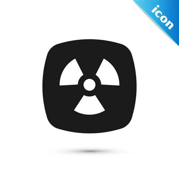 Grey Radioactive Icon Isolated White Background Radioactive Toxic Symbol Radiation — Stock Vector