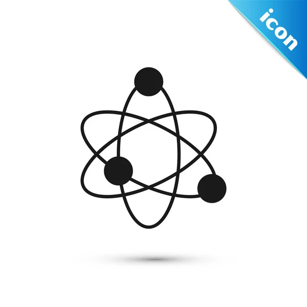 Graues Atom Symbol Isoliert Auf Weißem Hintergrund Symbol Für Wissenschaft — Stockvektor