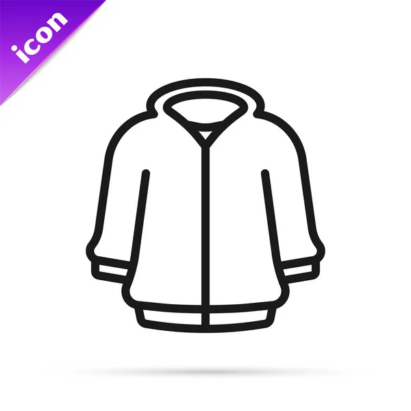 Black Line Hoodie Symbol Isoliert Auf Weißem Hintergrund Kapuzen Sweatshirt — Stockvektor