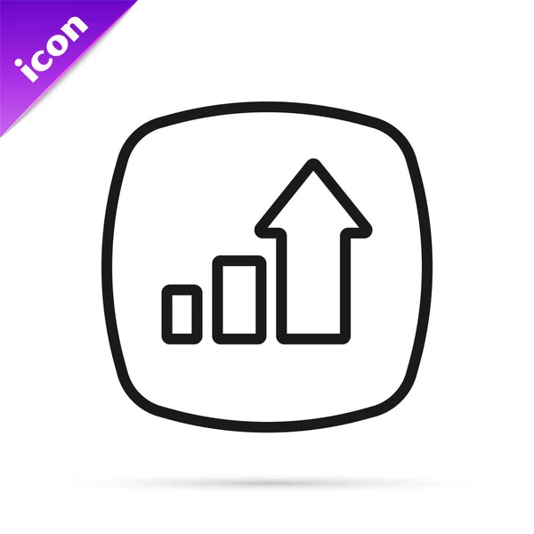 Schwarze Linie Finanzwachstum Erhöhen Symbol Isoliert Auf Weißem Hintergrund Steigerung — Stockvektor