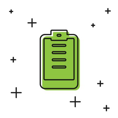 Beyaz arkaplanda kontrol listesi simgesi olan siyah pano izole edildi. Kontrol listesi sembolü. Anket anketi ya da anket geri bildirim formu. Vektör.