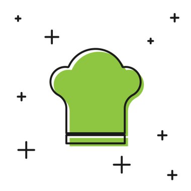 Siyah aşçı şapkası simgesi beyaz arkaplanda izole edildi. Aşçılık sembolü. Aşçı şapkası. Vektör.