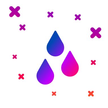 Renkli Su Damlası simgesi beyaz arkaplanda izole edildi. Kademeli rastgele dinamik şekiller. Vektör.