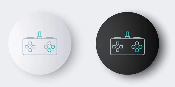 Línea Gamepad Icono Aislado Sobre Fondo Gris Controlador Juego Concepto — Vector de stock