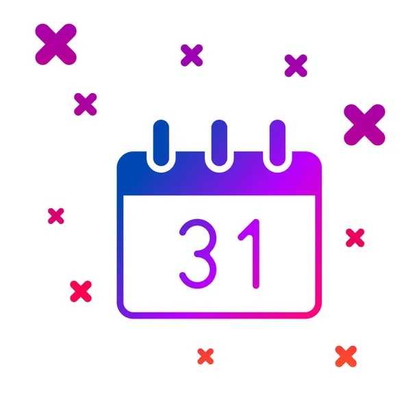 Icono Calendario Color Aislado Sobre Fondo Blanco Evento Símbolo Recordatorio — Vector de stock