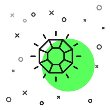 Siyah çizgi simgesi beyaz arkaplanda izole edildi. Mücevher sembolü. Mücevher taşı. Vektör