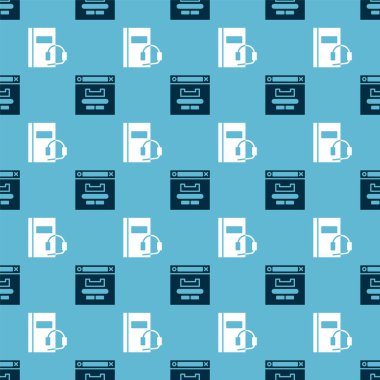 Tarayıcı penceresini ve Ses kitabını pürüzsüz desen üzerine ayarla. Vektör.