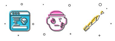 Sistem Hatası, Haydut ve Marihuana ortak simgesini ayarla. Vektör