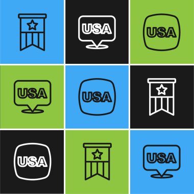 Amerikan bayrağı, Amerika 'nın Bağımsızlık Günü ve ikonu. Vektör