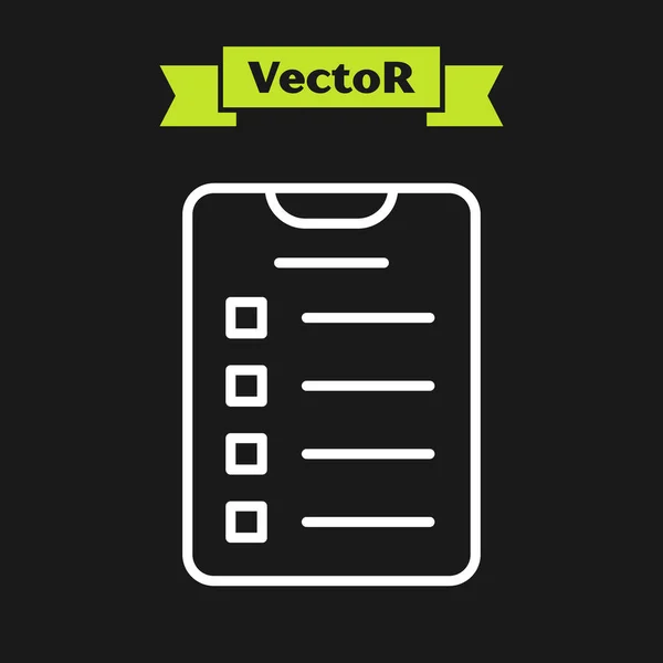 Línea Blanca Lista Objetivos Año Nuevo Icono Planes Aislados Sobre — Vector de stock