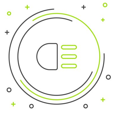 Çizgi Yüksek Işın simgesi beyaz arkaplanda izole edildi. Araba farları. Renkli taslak konsepti. Vektör