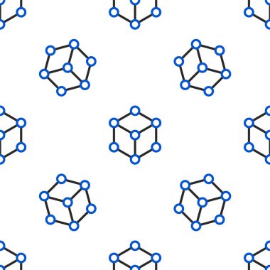 Molekül simgesi beyaz arkaplanda izole edilmiş. Kimya moleküllerinin yapısı, fen öğretmenlerinin yenilikçi eğitim posteri. Renkli taslak konsepti. Vektör