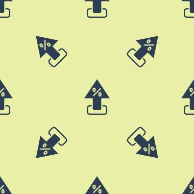 Mavi yüzde yukarı ok simgesi sarı arkaplandaki pürüzsüz deseni izole etti. Yüzde işaretini arttırıyorum. Vektör