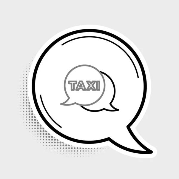 Піктограма Телефонної Служби Таксі Лінії Ізольована Сірому Фоні Символ Бульбашки — стоковий вектор