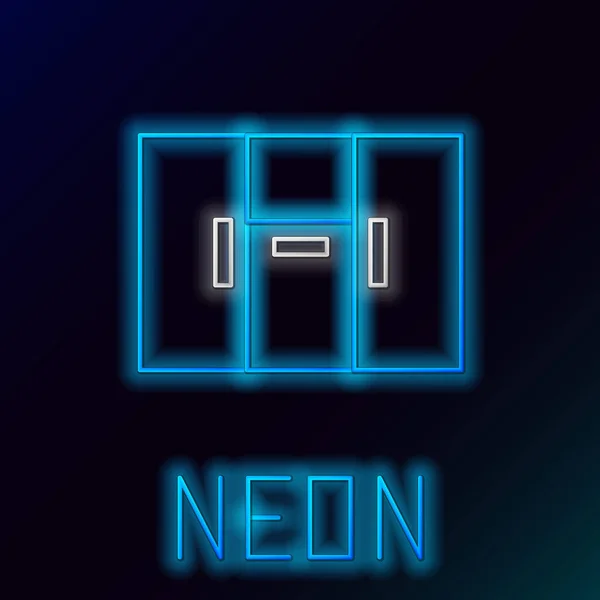 Žhnoucí Neonová Čára Ikona Skříně Izolované Černém Pozadí Barevný Koncept — Stockový vektor
