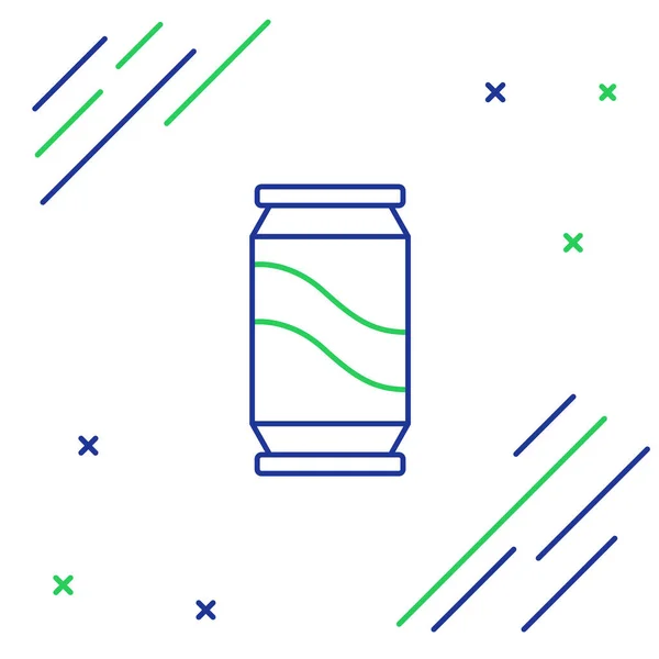 ラインビールは白い背景に隔離されたアイコンを付けることができる カラフルなアウトラインコンセプト ベクトル — ストックベクタ