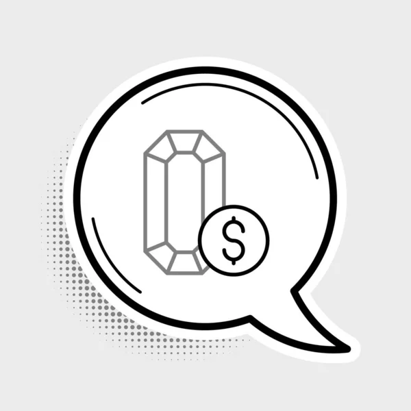 Line Jewelry Online Shopping Symbol Isoliert Auf Grauem Hintergrund Buntes — Stockvektor