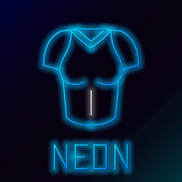 Glödande Neon Line Shirt Ikon Isolerad Svart Bakgrund Färgstarkt Skisskoncept — Stock vektor