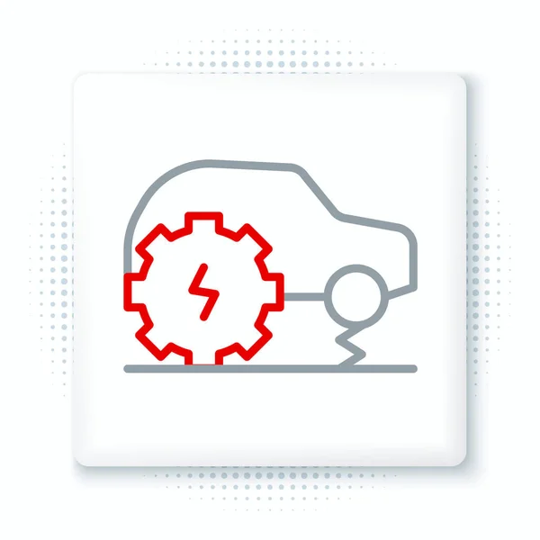Line Elektroauto Service Symbol Isoliert Auf Weißem Hintergrund Erneuerbare Ökotechnologien — Stockvektor