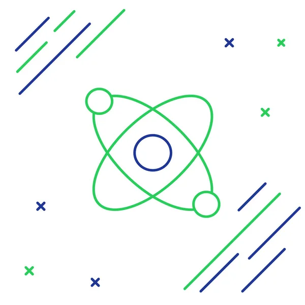 Піктограма Лінії Atom Ізольована Білому Тлі Символ Науки Освіти Ядерної — стоковий вектор