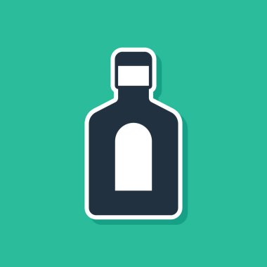 Yeşil arkaplanda mavi şampuan ikonu var. Vektör