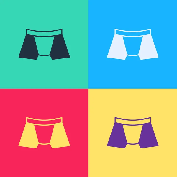 Pop Art Männer Unterhosen Symbol Isoliert Auf Farbigem Hintergrund Männerunterwäsche — Stockvektor