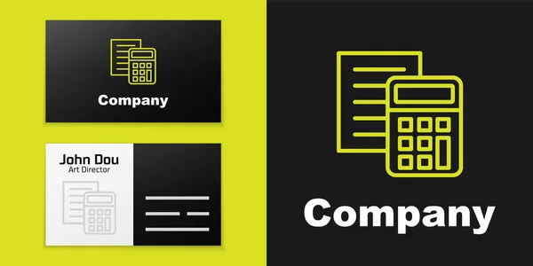 Logotype Line Calculator Symbol Isoliert Auf Schwarzem Hintergrund Buchhalterisches Symbol — Stockvektor