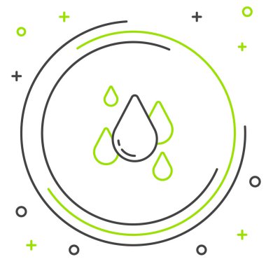 Çizgi Su bırakma simgesi beyaz arkaplanda izole edildi. Renkli taslak konsepti. Vektör