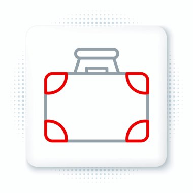 Beyaz arkaplanda hat ve para simgesi izole edildi. İş ilanı. İş portföyü. Renkli taslak konsepti. Vektör