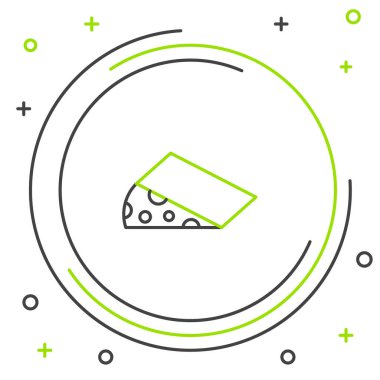 Çizgi Peynir simgesi beyaz arkaplanda izole edildi. Renkli taslak konsepti. Vektör