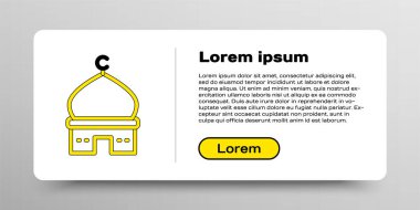 Hat Müslüman Camii simgesi beyaz arkaplanda izole edilmiş. Renkli taslak konsepti. Vektör