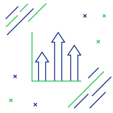 Çizgi pasta grafiği bilgi simgesi beyaz arkaplanda izole edildi. Diyagram çizelgesi. Renkli taslak konsepti. Vektör