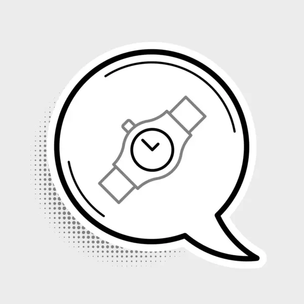 Line Wrist horloge pictogram geïsoleerd op grijze achtergrond. Een horloge icoon. Kleurrijk concept. Vector — Stockvector