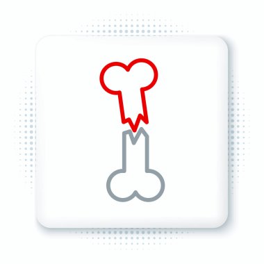 Kırık insan kemik simgesi beyaz arka planda izole edildi. Renkli taslak konsepti. Vektör