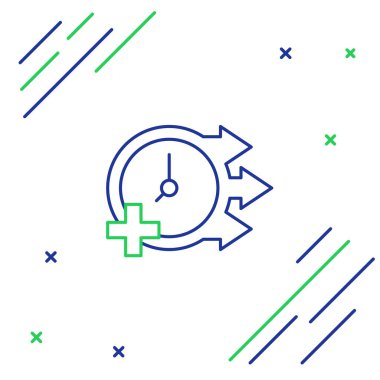 Satır Saat simgesi beyaz arkaplanda izole edildi. Zaman sembolü. Renkli taslak konsepti. Vektör