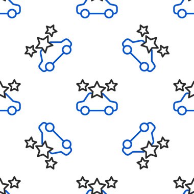 Çizgi Araba paylaşımı simgesi beyaz arkaplanda izole edilmiş. Araba paylaşım tabelası. Nakliye hizmeti konsepti. Renkli taslak konsepti. Vektör