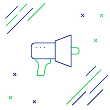 Beyaz arkaplanda Hat Megafonu simgesi izole edildi. Sözcü işareti. Renkli taslak konsepti. Vektör