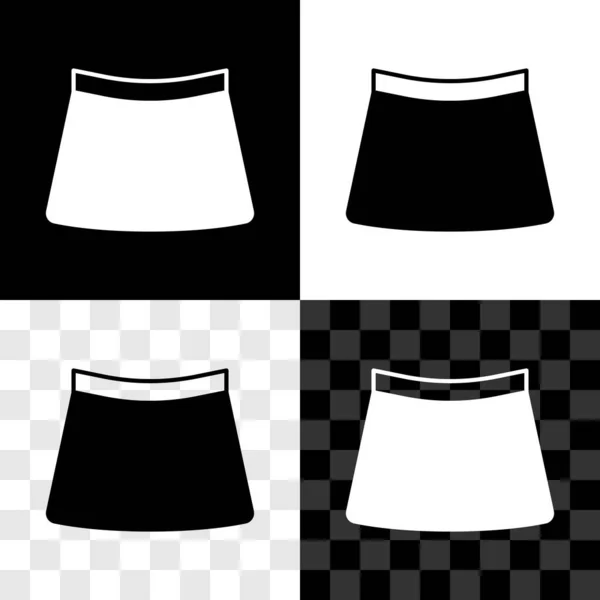 Zestaw ikona spódnicy izolowana na czarno-białym, przezroczystym tle. Wektor — Wektor stockowy