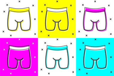 Renk arkaplanında bisiklet şortu simgesini izole et. Vektör