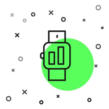 Beyaz arkaplanda siyah çizgi Smartwatch simgesi izole edildi. Vektör